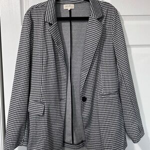 MELLODAY Monochrome Houndstooth Blazer